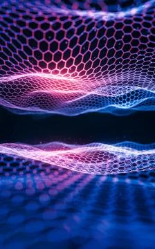 Digital hexagonal graphic background, 3d rendering. Illustrazione stock