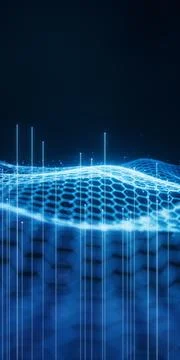 Digital hexagonal graphic background, 3d rendering. Stock Illustration