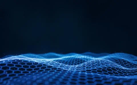 Digital hexagonal graphic background, 3d rendering. Stockillustratie