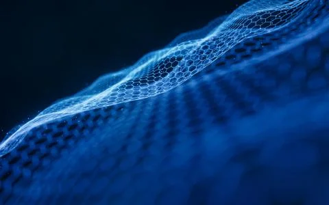 Digital hexagonal graphic background, 3d rendering. 스톡 일러스트