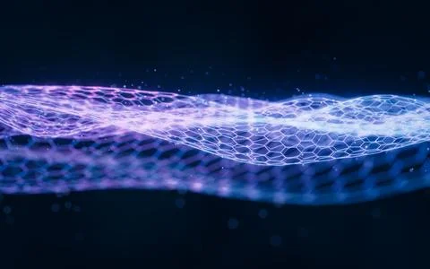 Digital hexagonal graphic background, 3d rendering. 스톡 일러스트