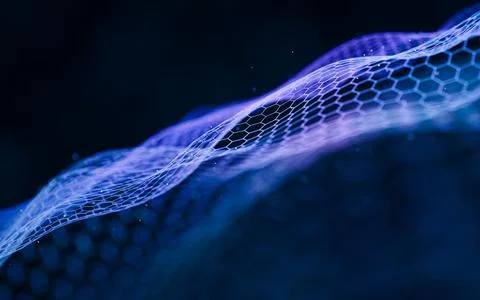 Digital hexagonal graphic background, 3d rendering. 库存插图