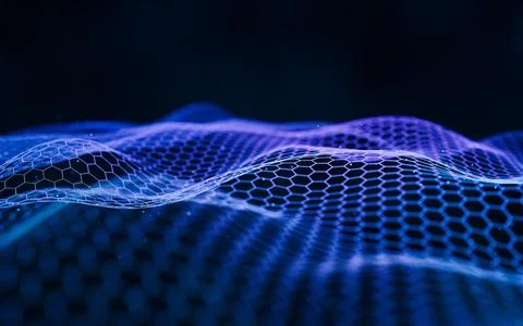 Digital hexagonal graphic background, 3d rendering. Illustrazione stock