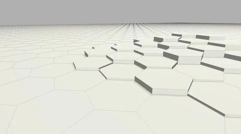 Digital hexagonal landscape, hexagonal elements with stages Illustrazione stock