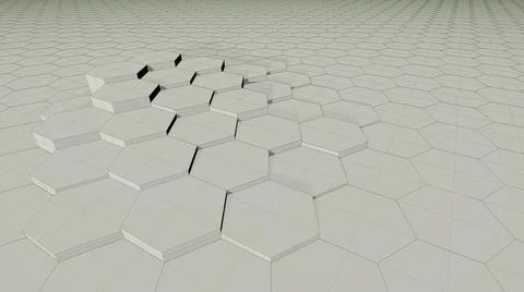 Digital hexagonal landscape, hexagonal elements with stages 스톡 일러스트