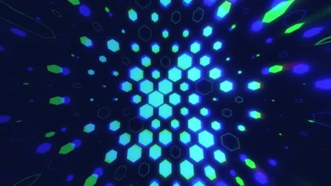 Digital Hexagons Pulse Stock Footage 266432804