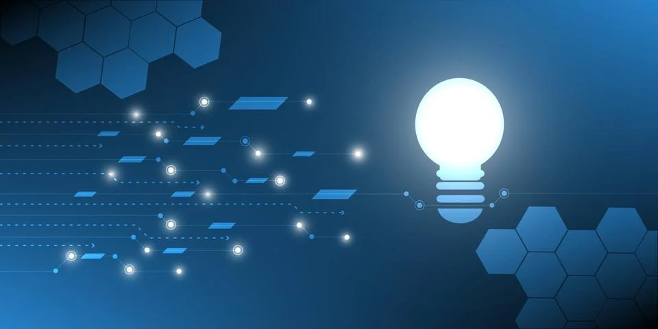 Digital hi tech hexagons background. Stock Illustration