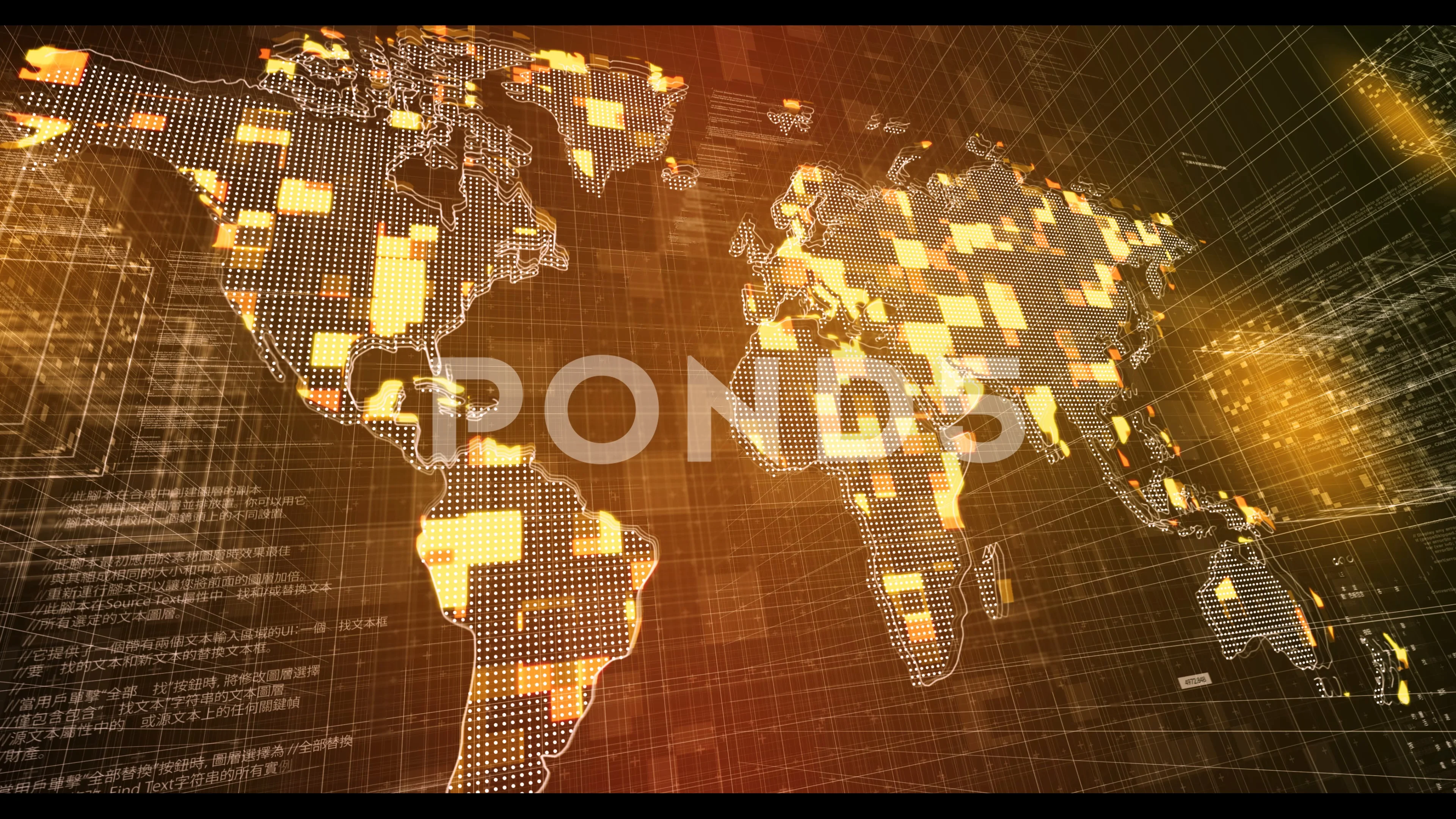 Digital Hi Tech Map 4k Motion Graphics Stock Video Pond5