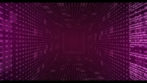 Digital hi-tech matrix room. 4K motion graphics background. Stock Footage 120912321