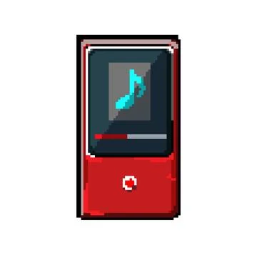 Digital hifi mp3 player pixel art vector illustration Stock Illustration