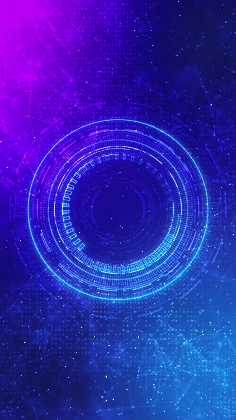 Digital high-tech hologram Technology Artificial Intelligence Big data transfer Stock Footage 333794234