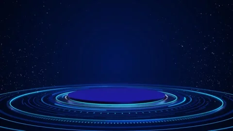 Digital high-tech Technology blue circle light stage on futuristic elements Stock Footage 295168554