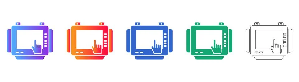 Digital HMI Control Interface Vector Set Illustrazione stock