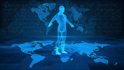 Digital Hologram of 3D Human Genetic Code Science Research Stock Footage 339045987