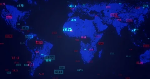 Digital hologram of the earth map. Global communication concept, digital tech Stock Footage 249743089