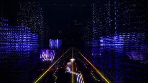 Digital Hologram Integrated In Global Matrix Cyberspace Network Software Stock Footage 189303418