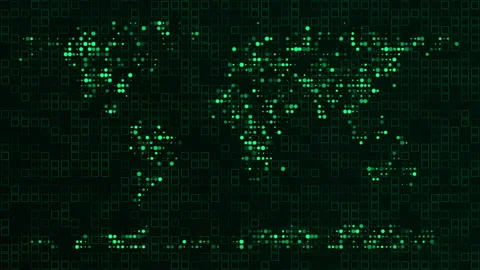 Digital Hologram Of The Planet Earth With Binary Code Video Background Stock-Footage 343341237