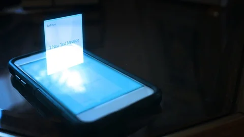 Digital hologram text message series - 1 new text message Stock Footage 113138038