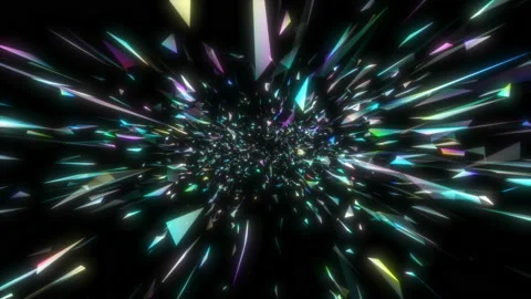 Digital holographic background. Multicolored triangles on a black background Stock Footage 110698551