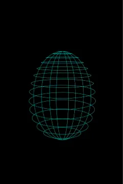 Digital holographic egg on a black background. concept Stock Illustration