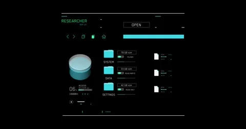 Digital Holographic UI Screen 動画素材 337700515