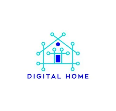 Digital home logo, icon vector illustration Illustrazione stock