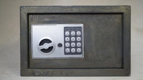 Digital home safe with rotating handle Stock Photos