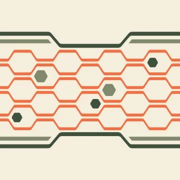 Digital honeycomb vector seamless pattern Stock Illustration