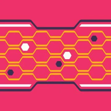 Digital honeycomb vector seamless pattern Stock Illustration