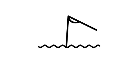 Digital hook catches fish icon animation isolated on white background Stock Footage 340054120
