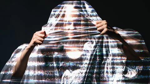 Digital horror mental disorder ghost woman glitch Stock Photos