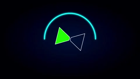 Digital hourglass loading animation with neon progress arc Stock Footage 346159700