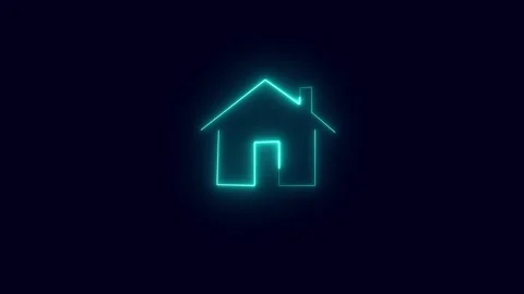Digital house icon visualizes smart home security property networks. Modern.. Stock Footage 338240317