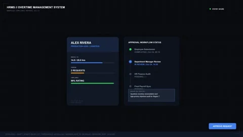 Digital HR Management System Interface Workflow Stock Footage 346978448