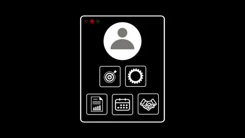 Digital HR system showing employee KPI data, team performance metrics and p.. Vidéo 337569137