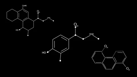 Digital HUD benzene, suitable for use in hud and sci-fi projects Stock Footage 243661172
