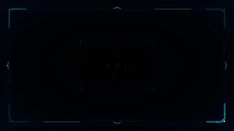 Digital hud camera viewfinder overlay with targeting reticle and scanning i.. Stock Footage 337560024