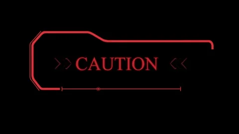 Digital HUD caution message, suitable for use in hud and sci-fi projects Stock Footage 243661203