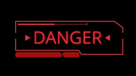 Digital HUD danger message, suitable for use in hud and sci-fi projects Stock Footage 243661240