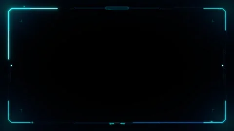 Digital HUD frame with cyan blue glowing accents and subtle starfield backg.. 動画素材 335826597
