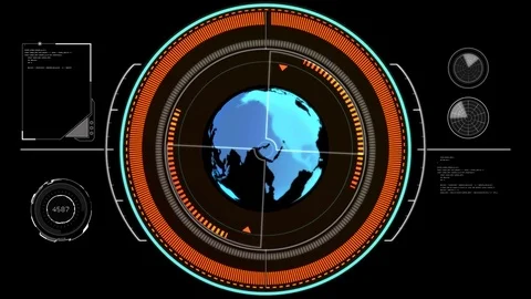 Digital Hud. Futuristic computer interface Stock Footage 80794369