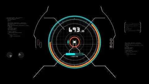 Digital Hud. Futuristic computer interface Stock Footage 80801544