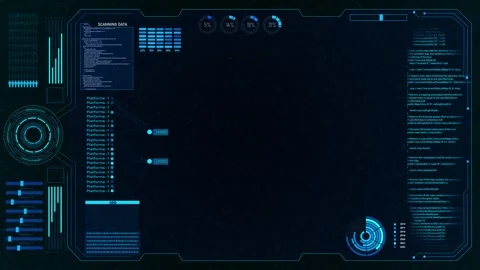 Digital HUD futuristic motion graphic element cyber generated background Vídeo Stock 311674275