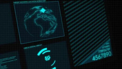 Digital HUD graphic of screen 2D. Futuristic user interface glow GUI digital 스톡 일러스트