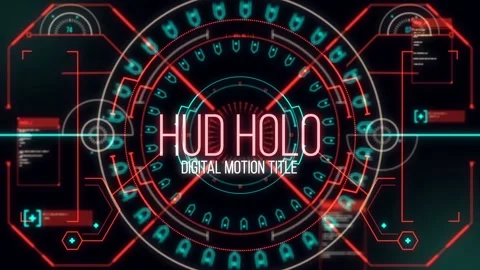 Digital HUD Hologram Title After Effects stock