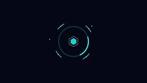 Digital HUD interface data loading progress element Stock Footage 345464708