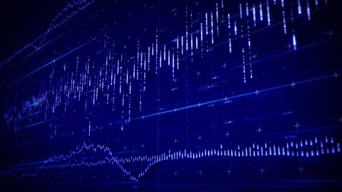 Digital HUD interface. Digital waveform equalizers. Stock Footage 72652700