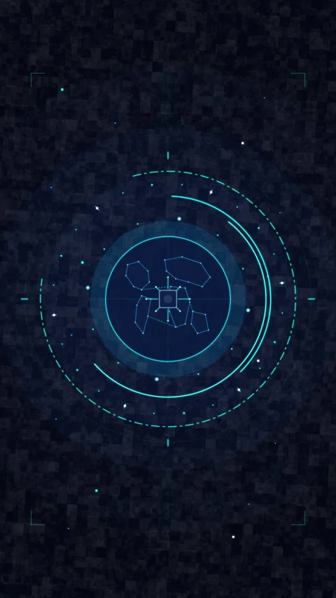 Digital hud interface motion graphic with futuristic circle scan, data HUD,.. Stock Footage 348329799