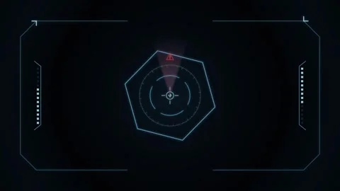 Digital HUD Interface with Radar and Warning Alert 스톡 동영상 348198664