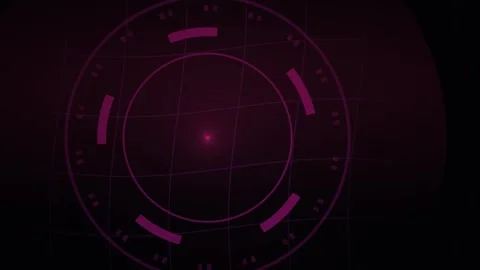 Digital Hud Interface with Rotating Circular Glowing Data Elements Stock Footage 344720135